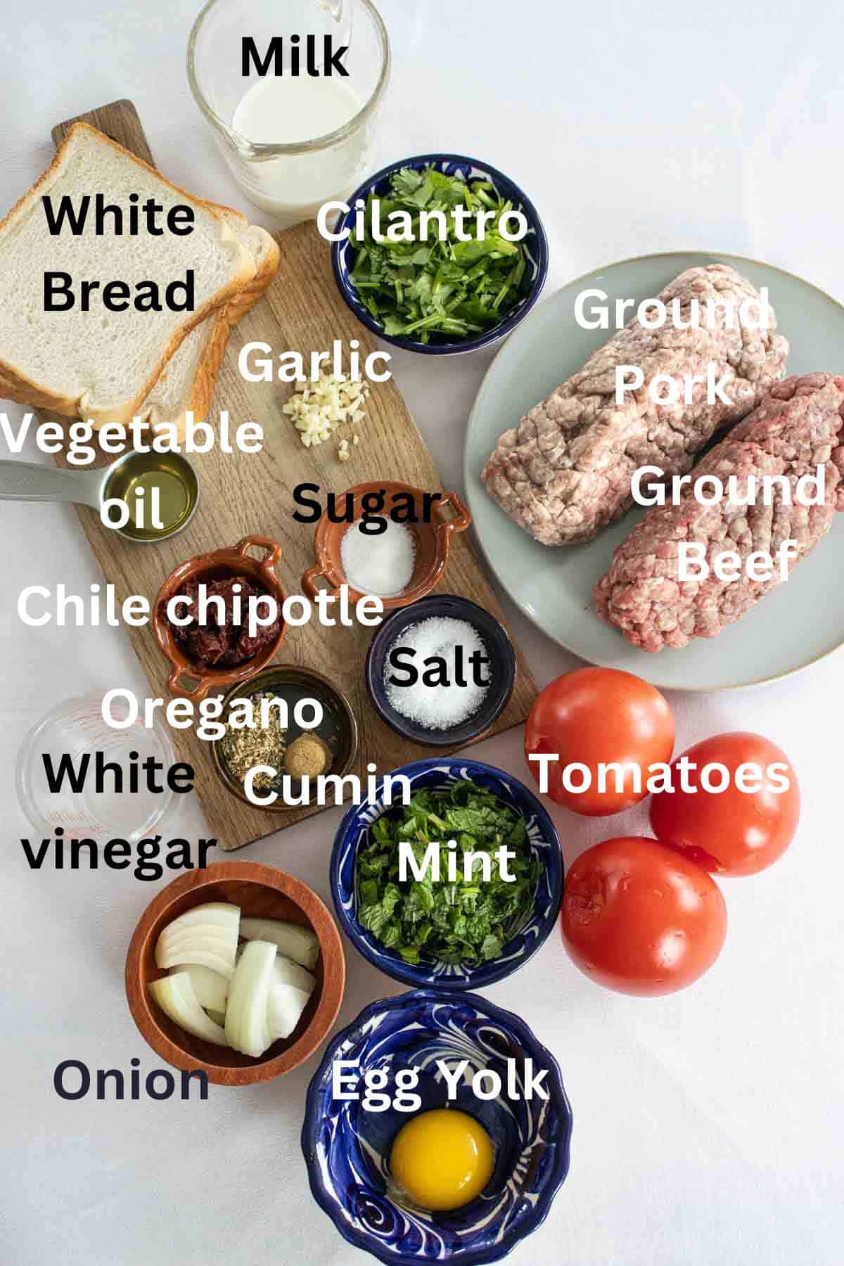 Ingredients for making Baked Mexican Meatballs with sauce