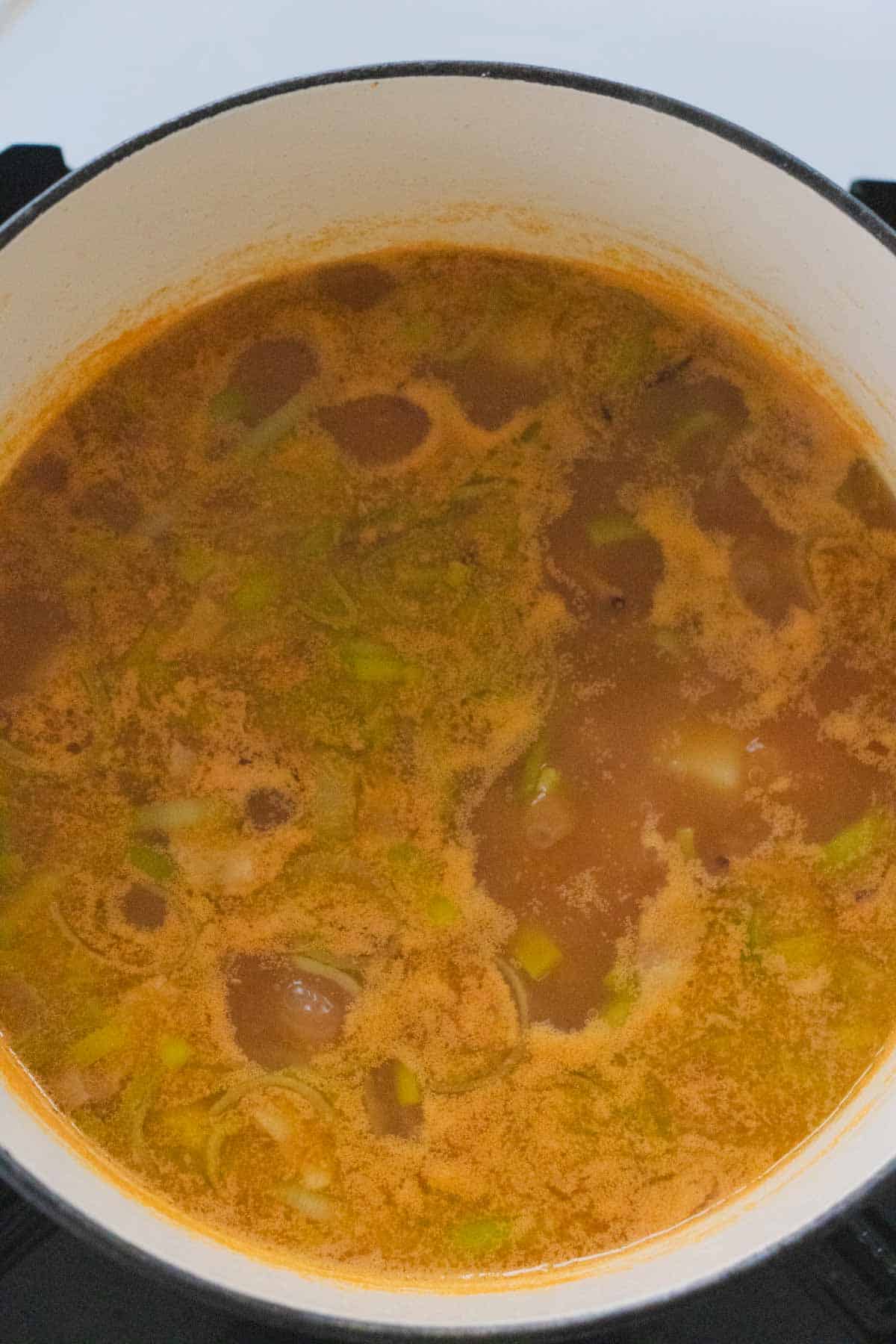 Potato and Leek soup simmering