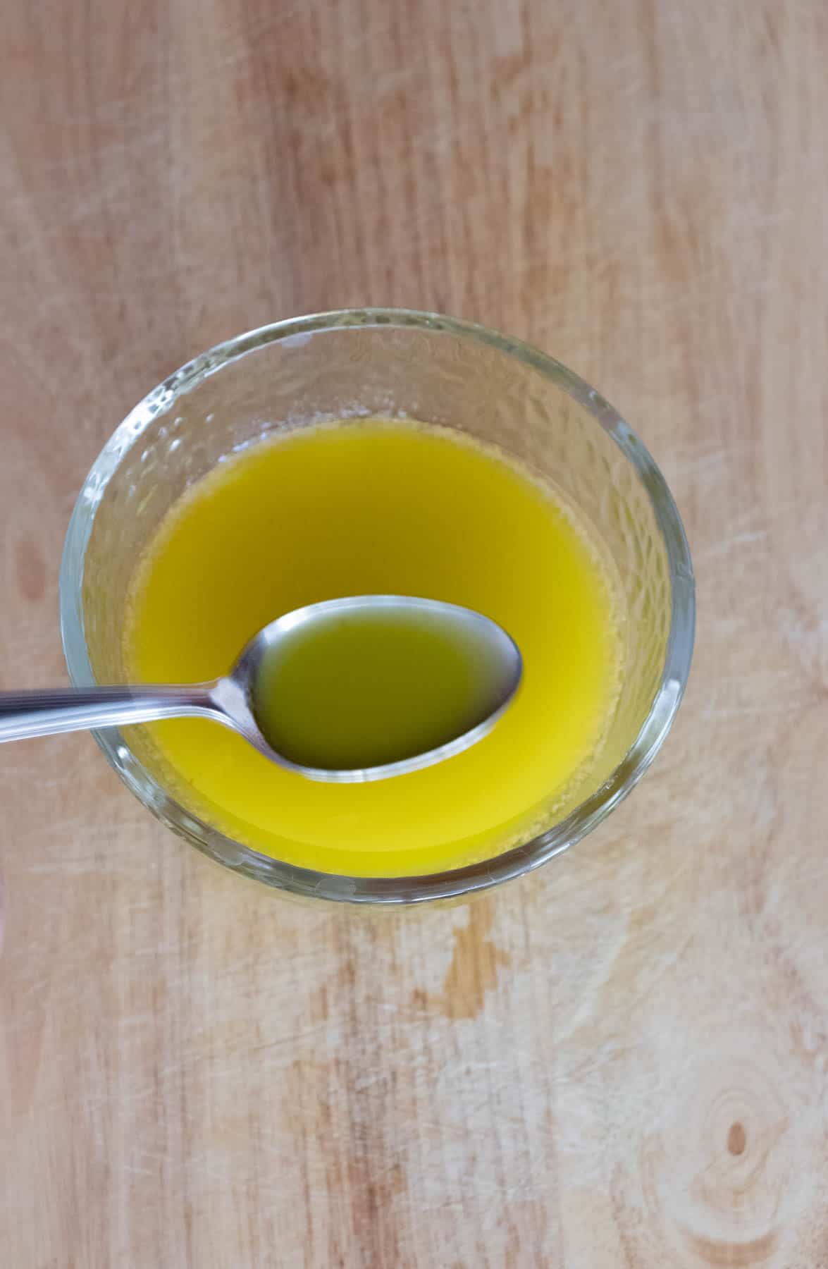 Spicy Hummus with Habanero - Chile Habanero Oil after straining