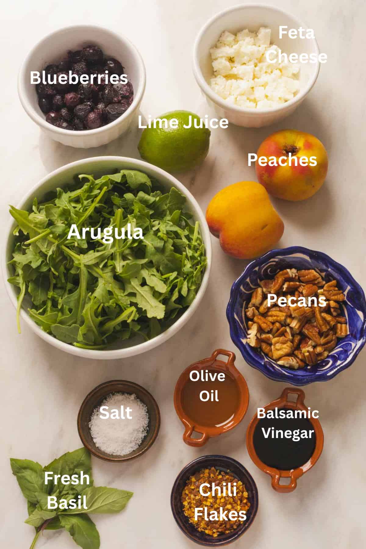 Salad with grilled peaches - Ingredients