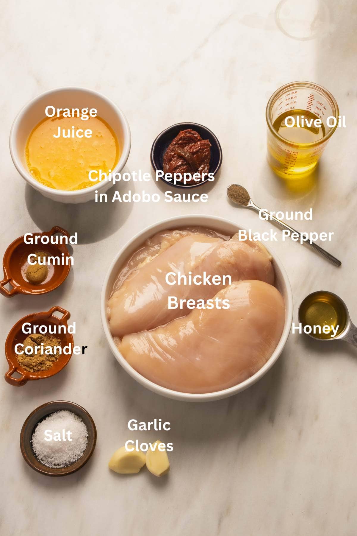 Ingredients for making Grilled Mexican Chicken Marinade