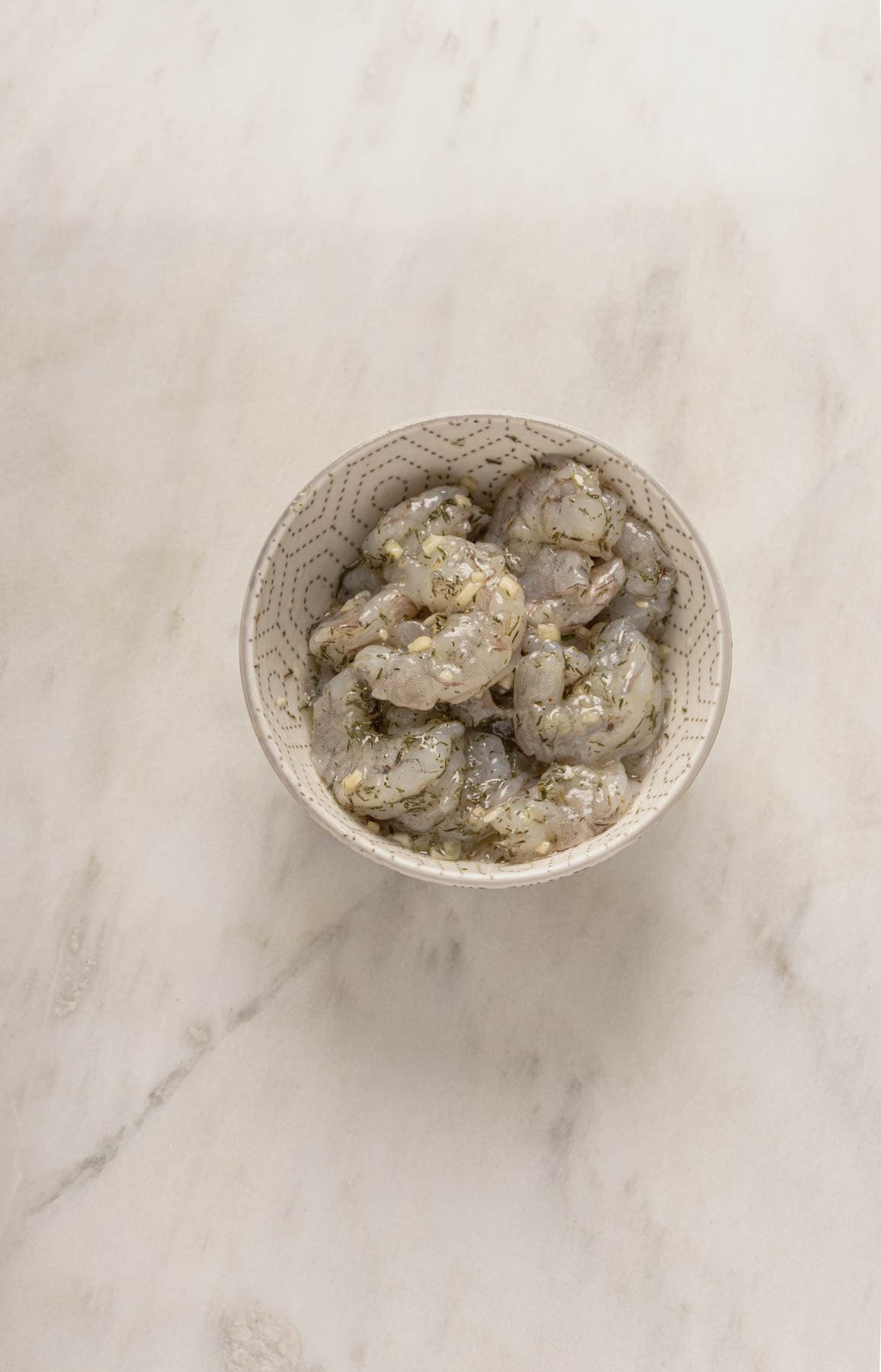 Marinating the shrimp